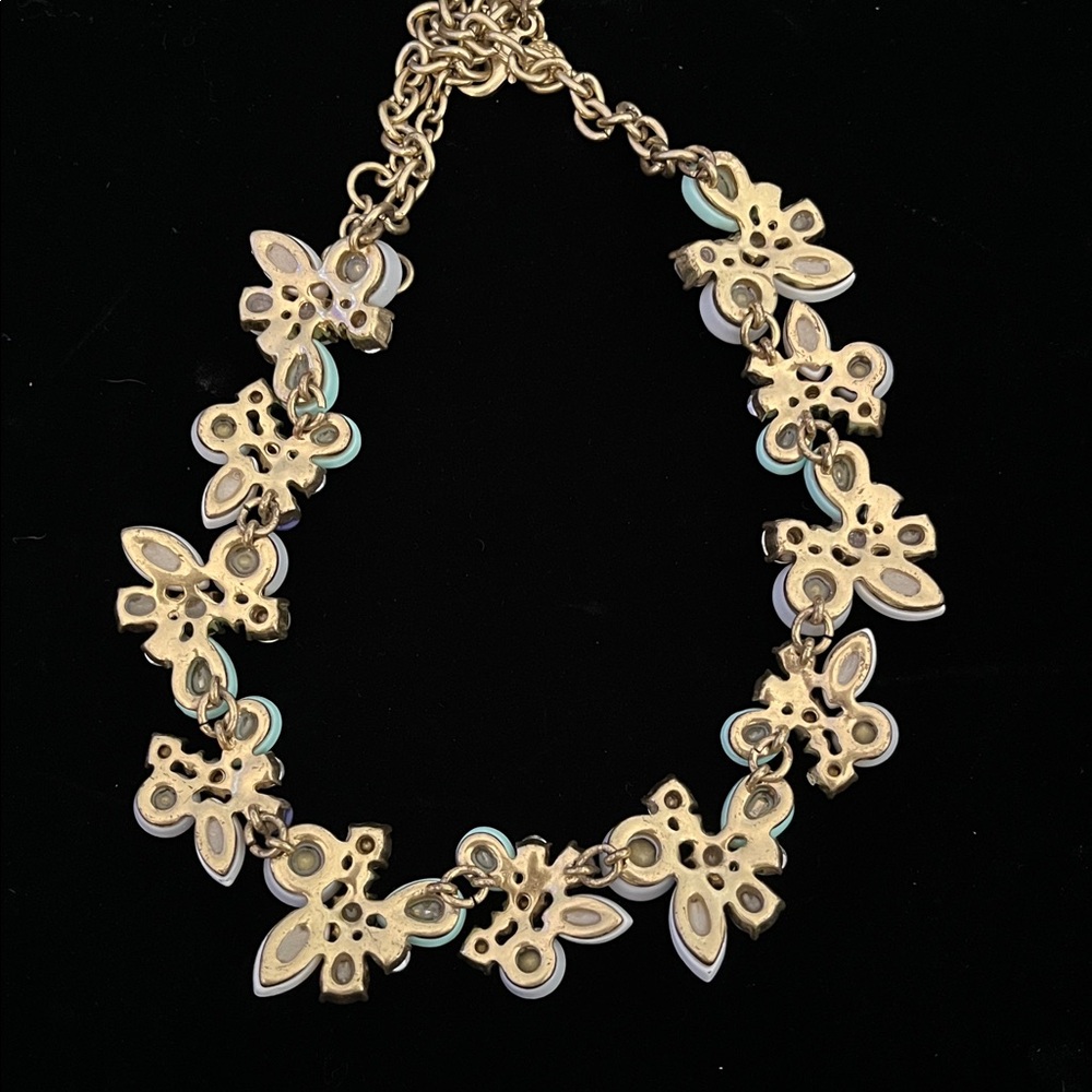 1613 * J.Crew Ombre Brulee crystal foliage statement necklace - Picture 4 of 4